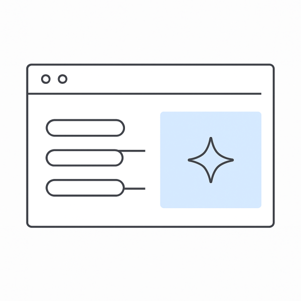 Ilustração representando o AI Max para campanhas de pesquisa no Google Ads, destacando gráficos e recursos inteligentes para otimizar anúncios.
