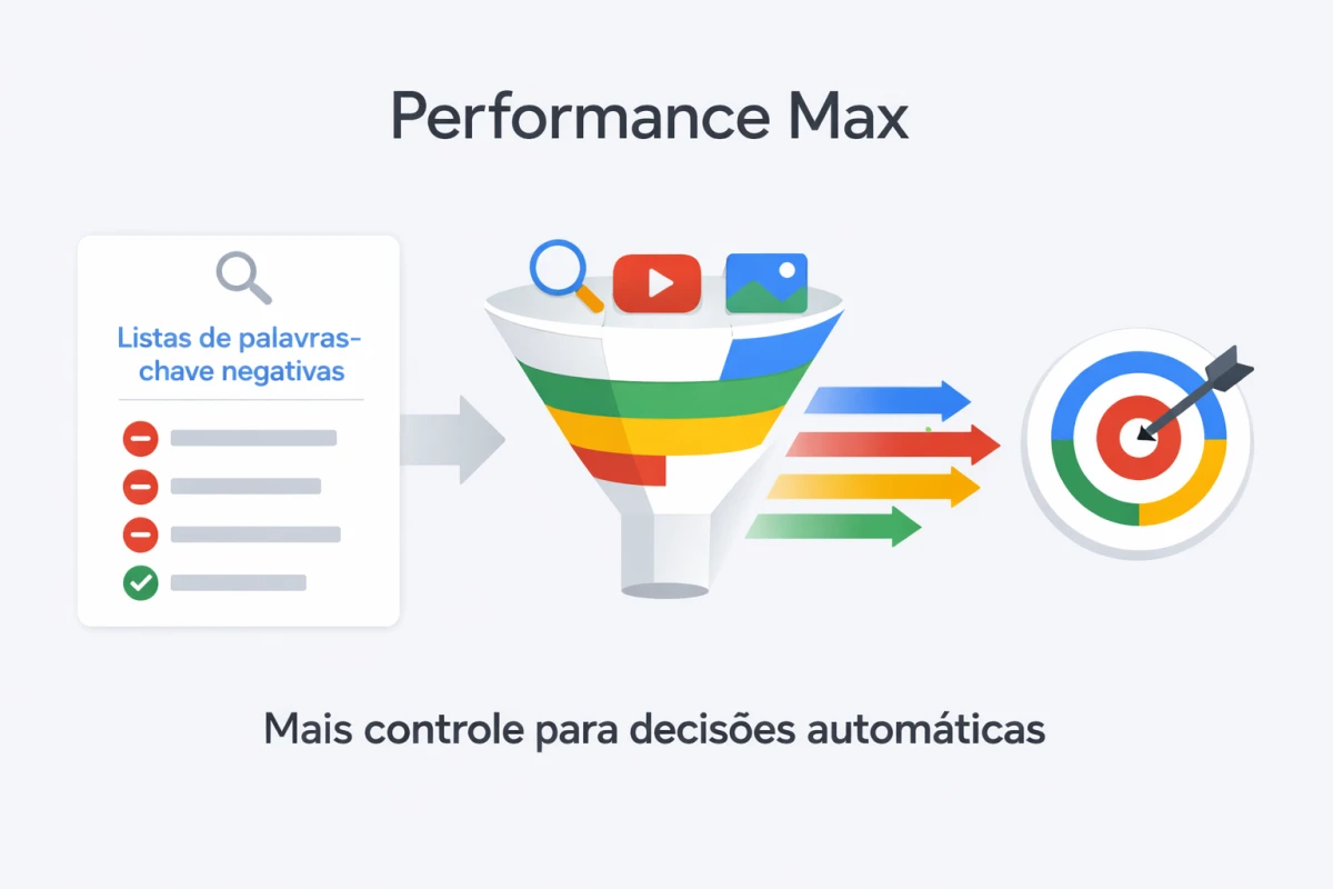Lista de palavra-chave negativa na pmax no Google Ads