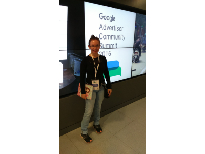 Jane Audrei na sede do Google para o evento.