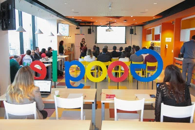 Momento da palestra no Google